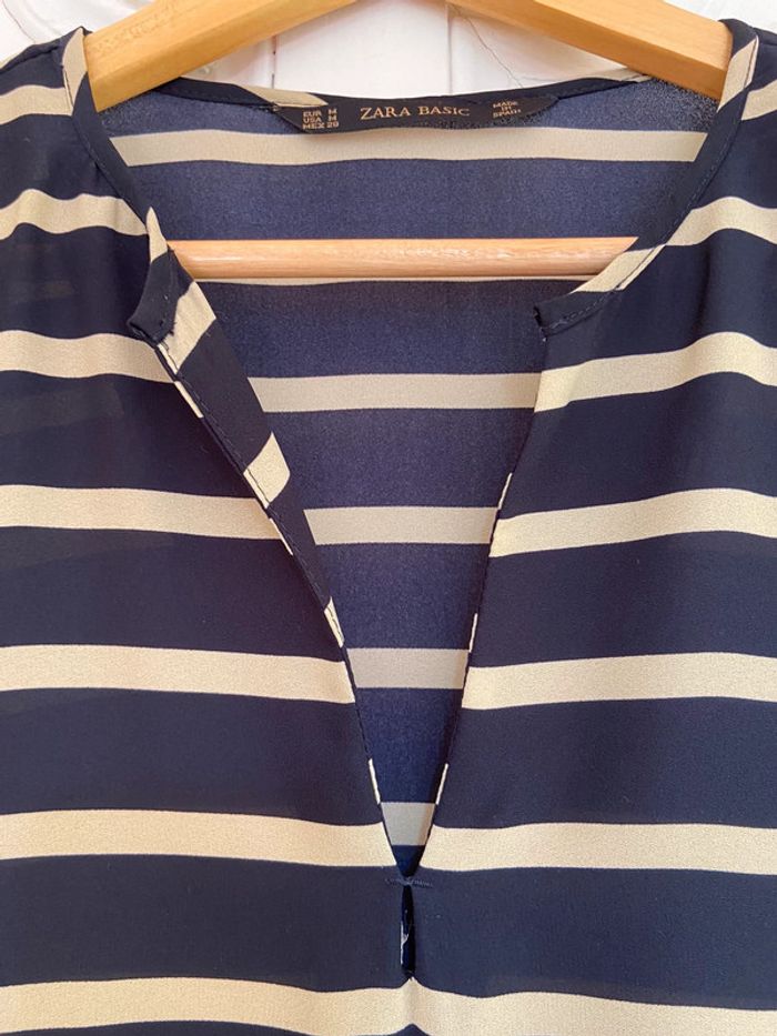 Blouse légère style marinière Zara taille M - photo numéro 5