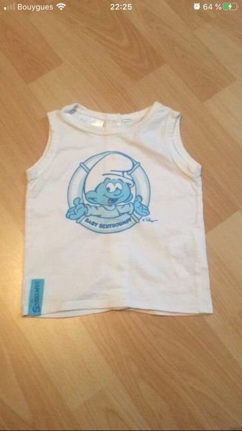 Débardeur 6 mois Schtroumpfs