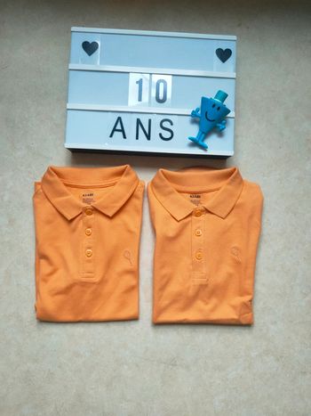 Lot de polos orange 10 ans Kiabi - idéal jumeaux