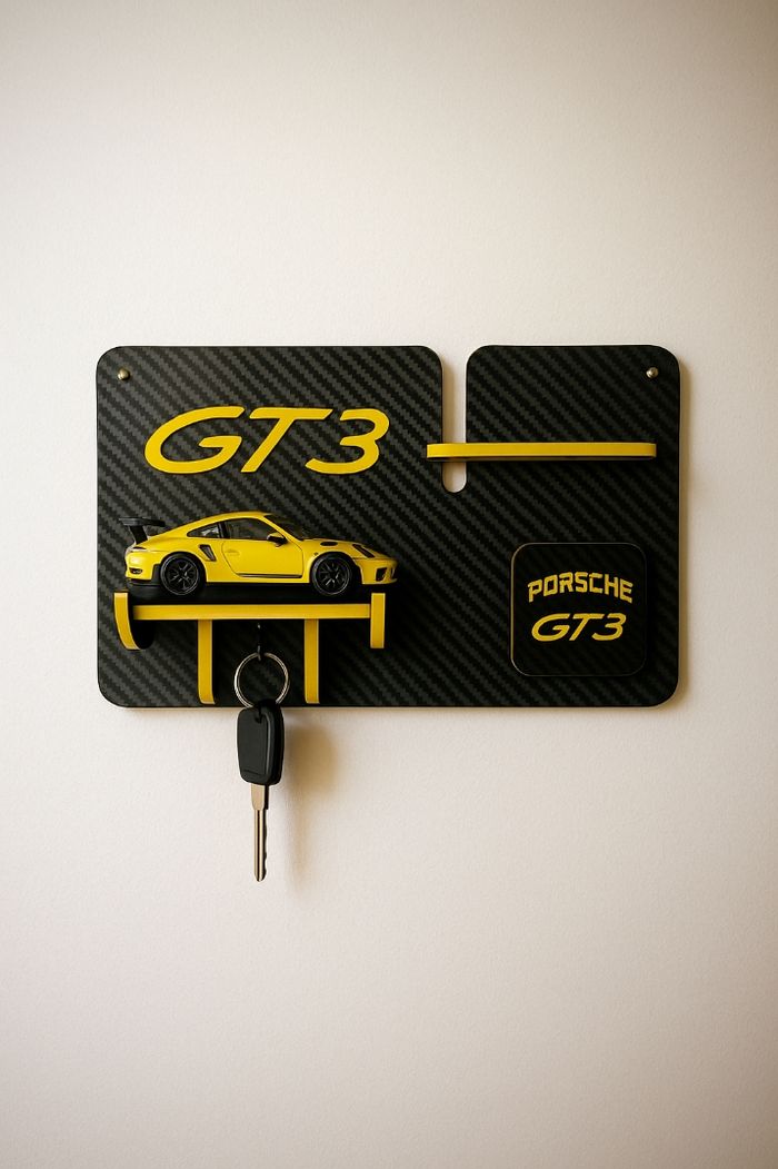 Cadre porte-clefs murale Porsche GT3