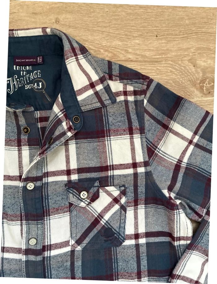 Chemise à carreaux sergent major 12 ans en très bon état - photo numéro 6