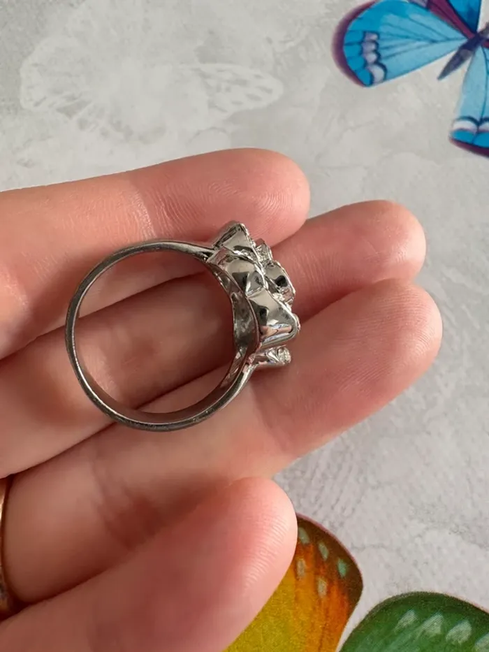 Bague fleur argentée - photo numéro 4