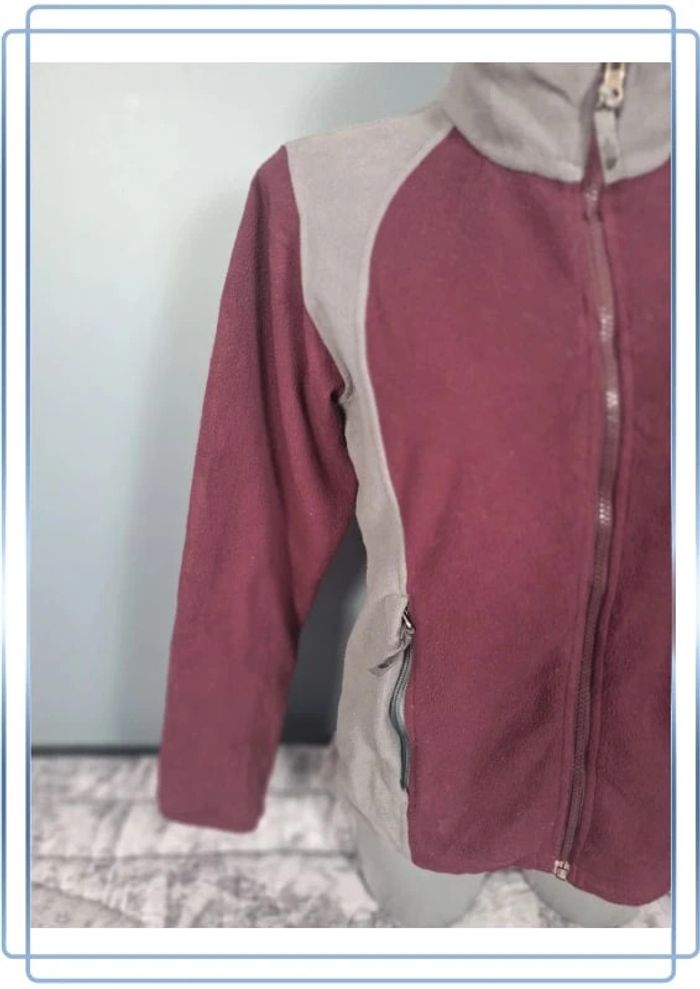 Veste polaire full zip the north face femme / taille S / gris et bordeaux / logo brodé - photo numéro 4