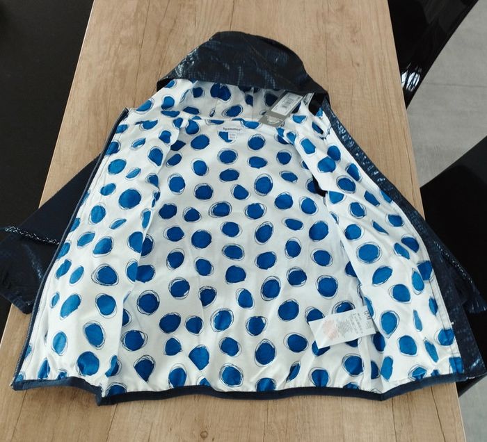 Parka cirée doublure jersey fille bleu marine nuit taille 12/18 mois 3 Pommes - photo numéro 3