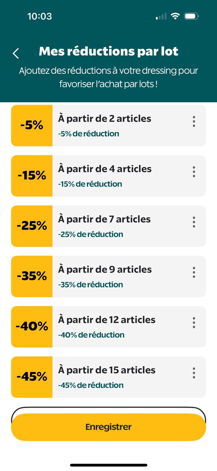 Réduction activer