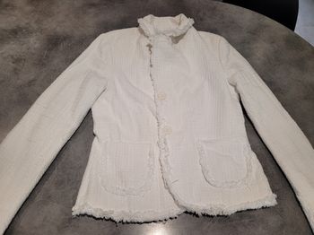 Veste tweed blanche taille 1 cache cache