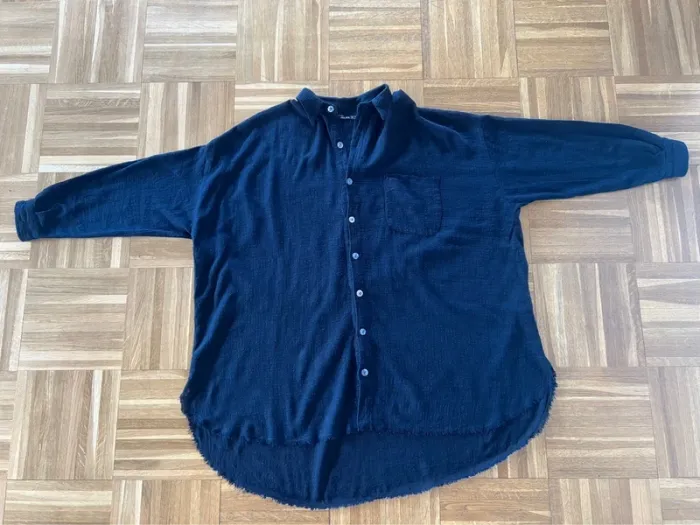 Maison Saint Julien Chemise mi-longue oversize Mykonos noire taille S - photo numéro 7