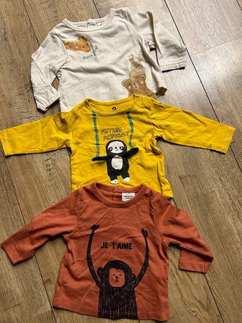 Lot de 3 t-shirts manches longues 3 mois