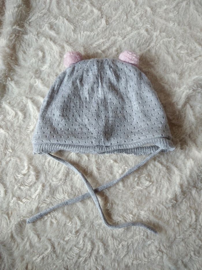 Bonnet doublé avec deux pompons et un nœud Fille 45 Taille 1 Sergent major - photo numéro 8