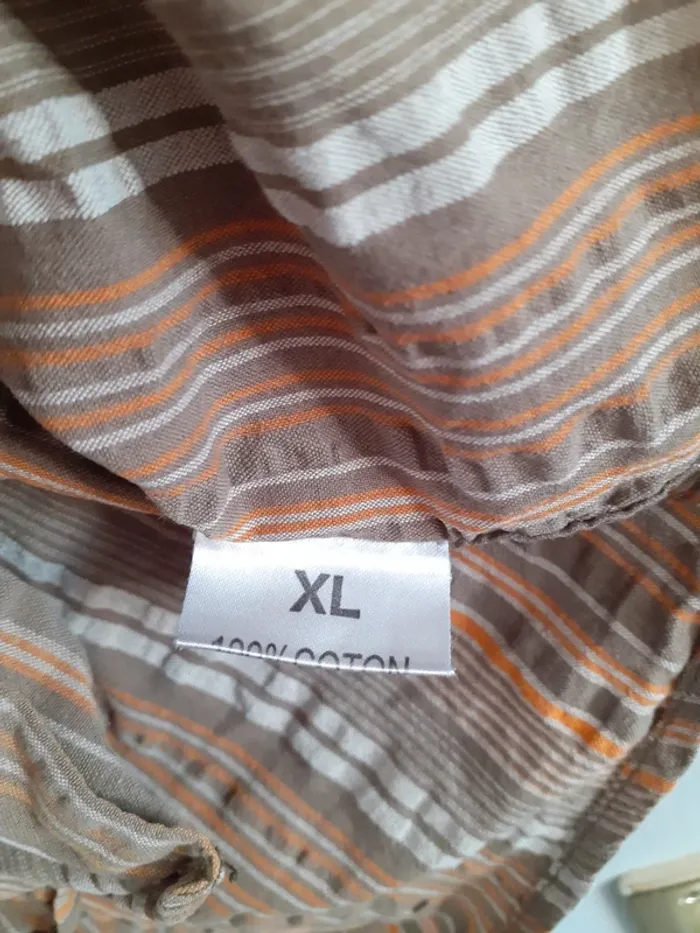 Chemise à rayures marron et orange taille XL - photo numéro 6