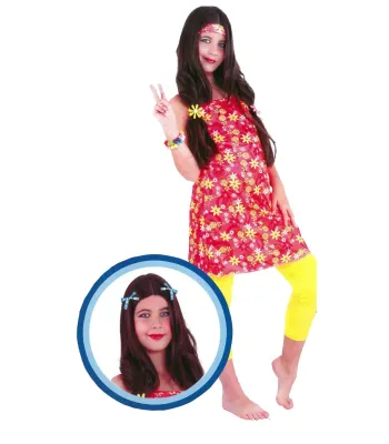 Déguisement pour fille hippie Tenu + Accessoires Rubie´s 7-12 ans Neuf