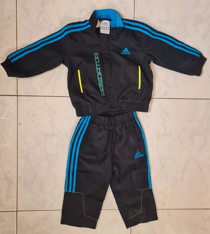 Ensemble survêtement Adidas noir et bleu - Taille 12 Mois