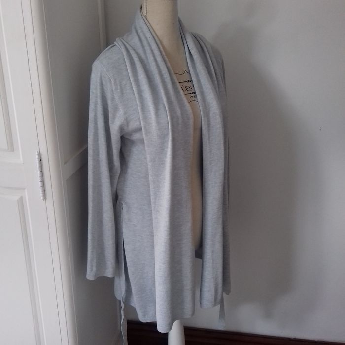 GILET BLEU CIEL CL CHÂLE - ZARA - T.L - photo numéro 2