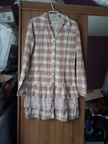 Robe manches longues à carreaux