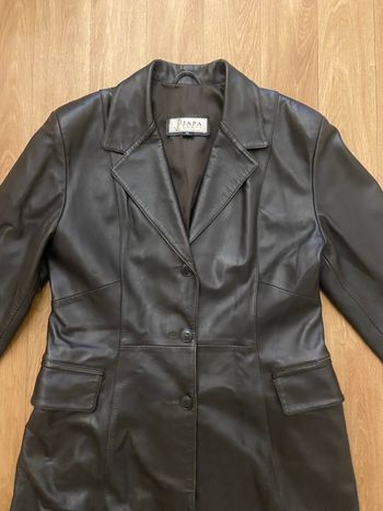 Trench en cuir marron XL