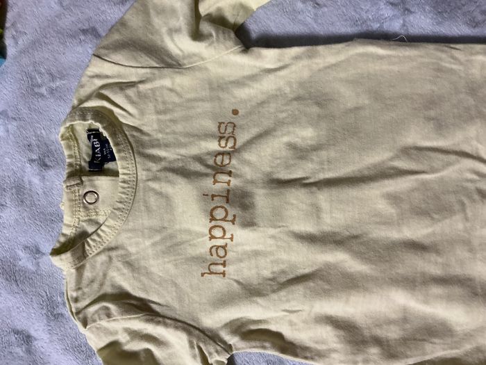 pyjama grenouillère en coton jaune clair 1 mois kiabi inscription devant - photo numéro 5