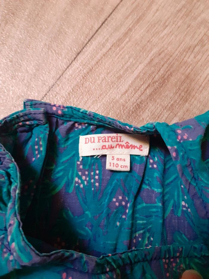 Robe fille bleue turquoise légère 5 ans - photo numéro 4