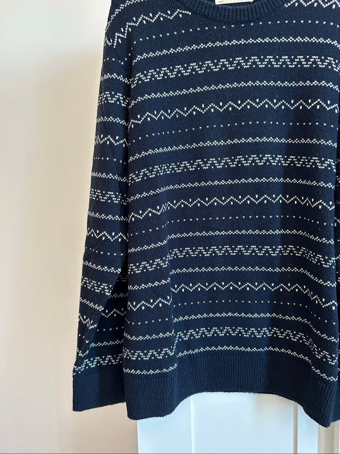 Pull marine à motifs Homme Celio Taille L - photo numéro 2