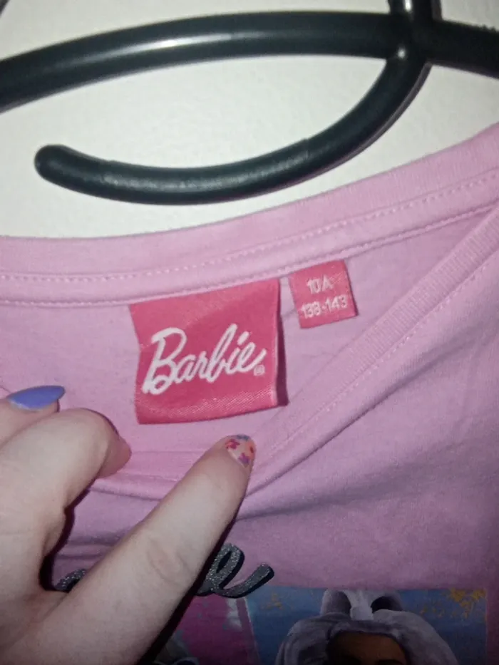 T-shirt manche courte rose Barbie - photo numéro 3