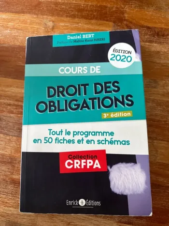 Livre cours de droit des obligations, édition, 2020