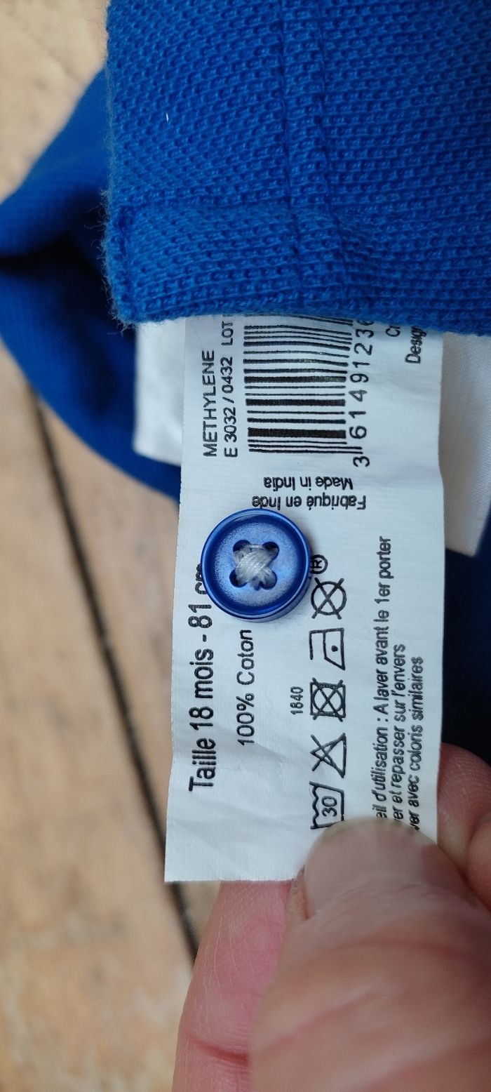 Polo t-shirt bleu bout'chou 18 mois - photo numéro 6