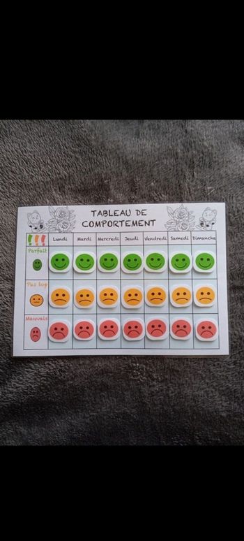 Tableau comportement pour aider votre enfant