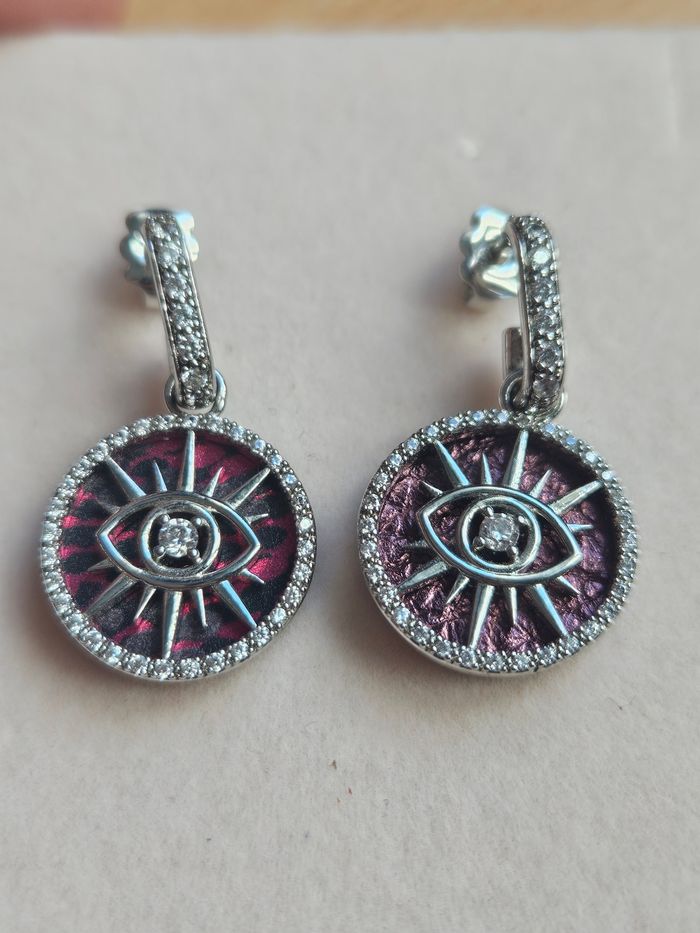 Boucles d'oreilles les georgettes l'œil argenté