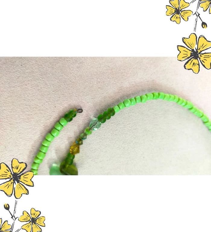 Collier double rang perles vertes & perles de verre – Collection Émeraude Urbaine - photo numéro 4