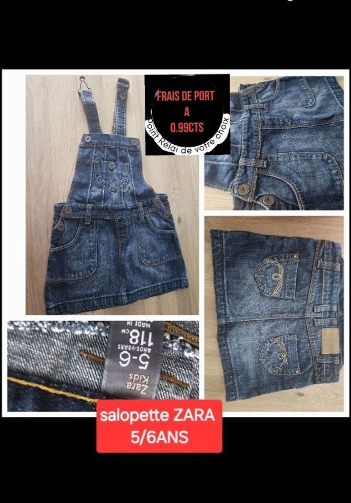 Salopette jupe zara Kids 5 6 ans fille bleu
