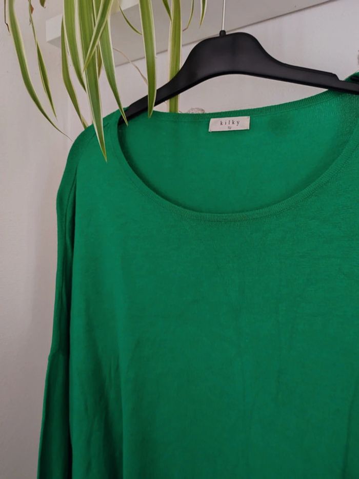 Pull fin et long vert - photo numéro 2