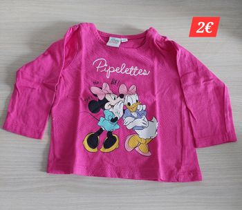 T-shirt Minnie fuchsia fille 6mois 