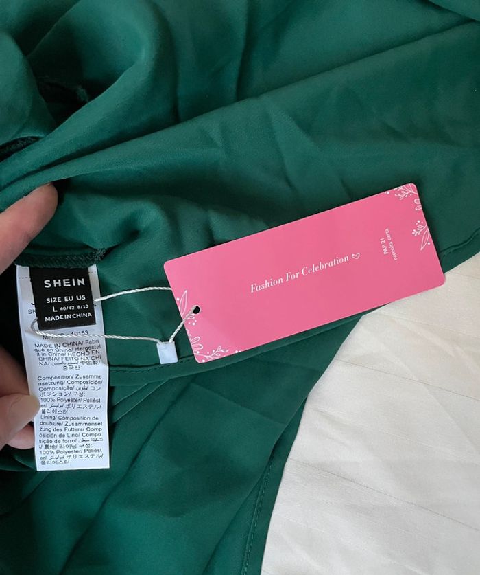 Robe cocktail verte NEUVE taille L - photo numéro 6