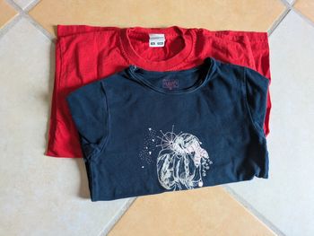 Lot deux tee-shirt manches longues fille 6 ans bon état