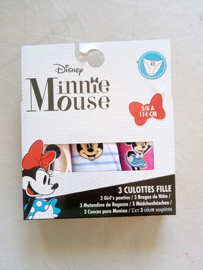 3 Culottes fille 5/6 ans Minnie