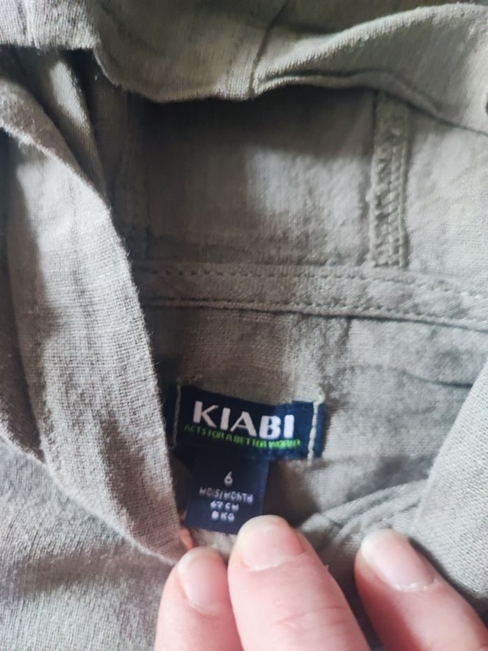 Chemise en lin Kiabi taille 6 mois - photo numéro 2