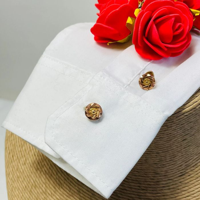 🔥 Rare boutons de manchettes vintage. Rond motifs fleuri. - photo numéro 11