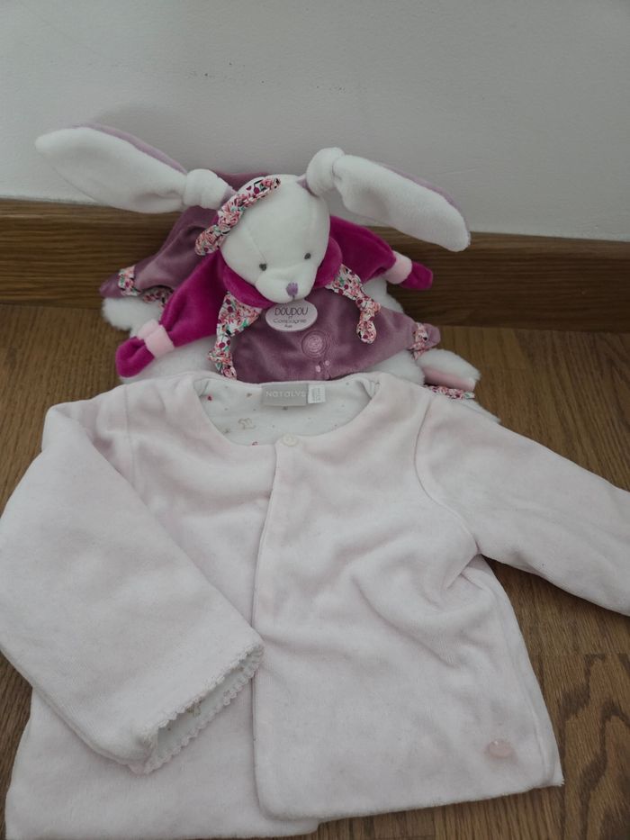 Veste chaude molletonnée rose bébé fille Natalys 6 mois - photo numéro 2