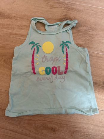 Débardeur fille turquoise