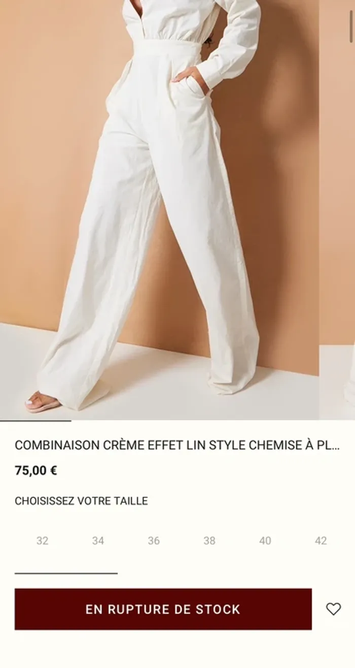Combinaison blanche effet lin PrettyLittleThing - photo numéro 9