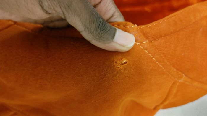 Beau manteau vintage orange foncé peau de mouton retourné shearling montone sheepskin - photo numéro 11