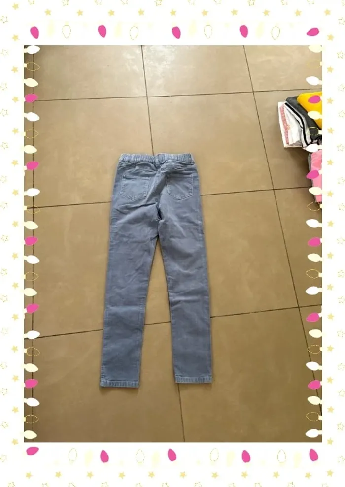 Pantalon slim bleu claire enfant fille 10 ans Cyrillus - photo numéro 4