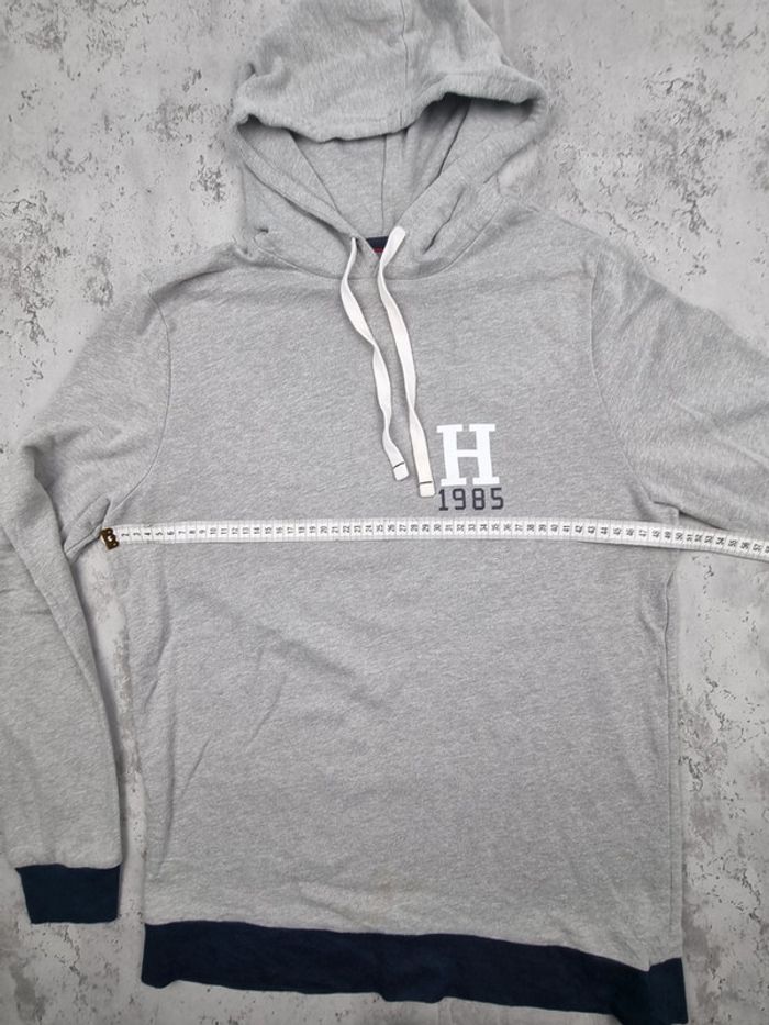 Sweat à capuche Tommy Hilfiger gris – Taille M Femme (mesures en photos) - photo numéro 7