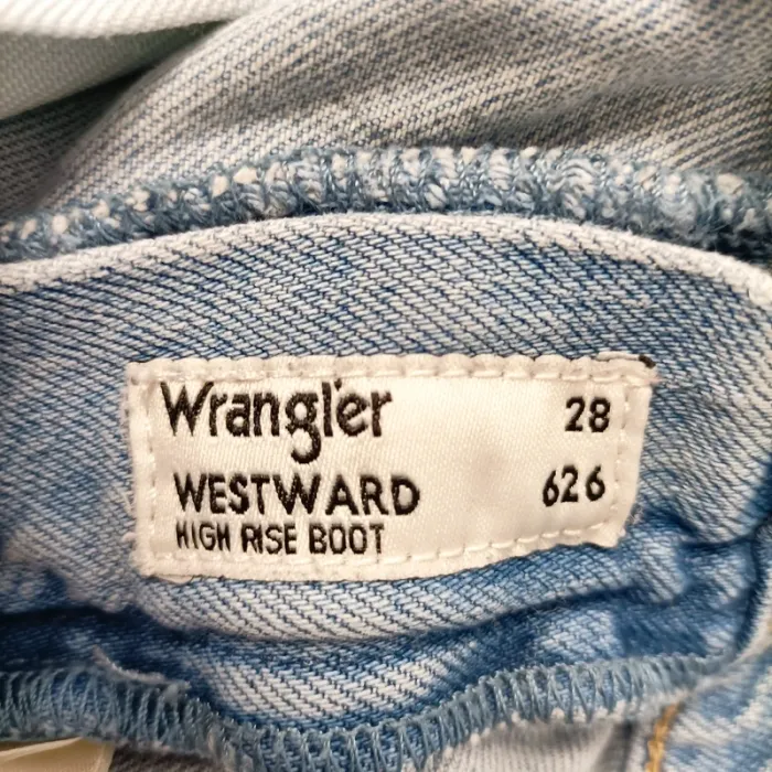 Jean Wrangler Westward bootcut taille 28 (38FR) L32 coupe flare bleu clair taille haute A1340 - photo numéro 13