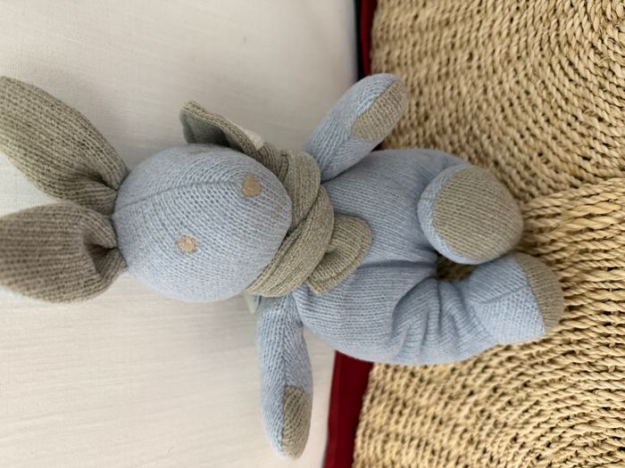 Doudou Lapin Tartine et Chocolat - Bleu