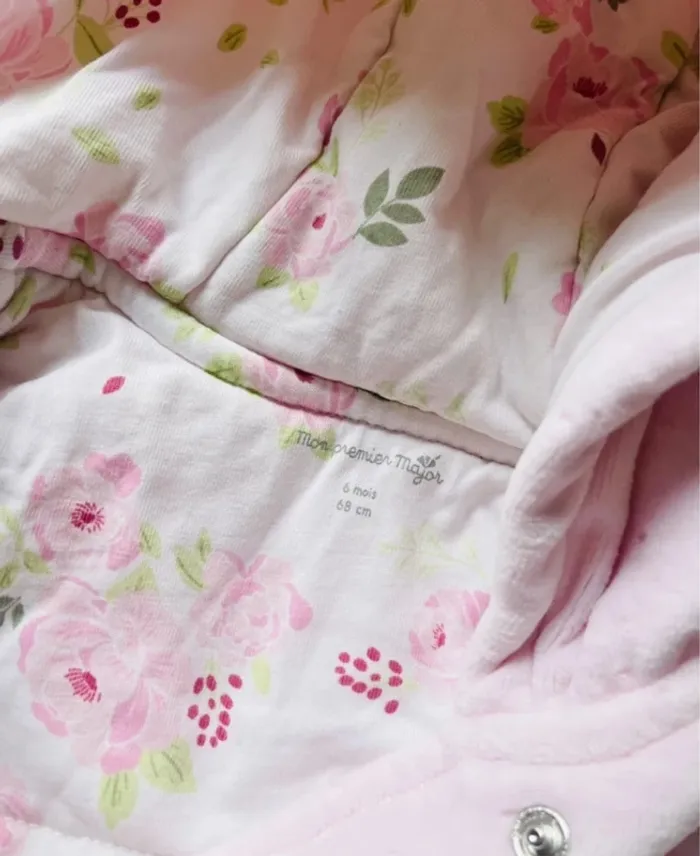 Manteau à capuche en velours rose 6 mois - Sergent Major - photo numéro 7