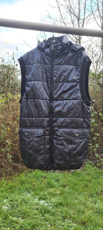 Doudoune sans manche a capuche noir T S