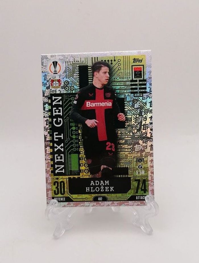 Carte Match Attax 2023-24 NEXT GEN Adam Hlozek n°402 Bayer 04 Leverkusen.
