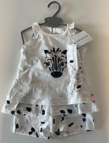 Ensemble haut + short + bandeau fille - 3 mois