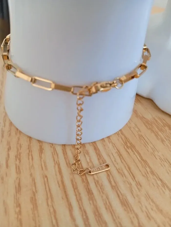 Bracelet doré idée cadeau bracelet à breloques en acier - photo numéro 3