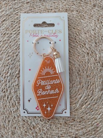 Porte-clefs à paillettes Orange